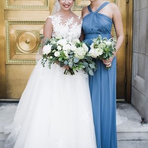 David’s bridal Steel Blue dress